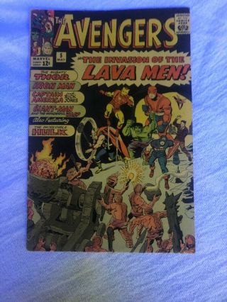 The Avengers 5 Silver Age Hulk Lava Men 6.  5 - 7.  0 Grade Estimate Look Great