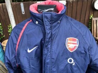 Vintage Arsenal Home Managers Bench Coat Size Medium Nike Total 90 Arsene Wenger 2