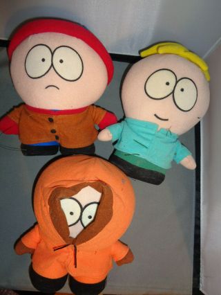 3 South Park Plush Stuffed Dolls Stan Kenny Butters 8 "
