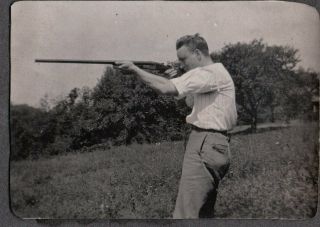 Vintage Photograph 1900s Hunting Young Man Shotgun Stuyvesant York Old Photo