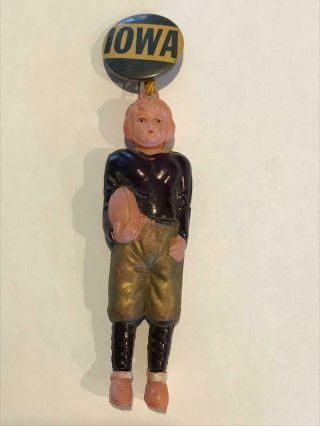 Wow Very Old Iowa Hawkeyes Football Player Celluloid Vintage Pin Button Kinnick