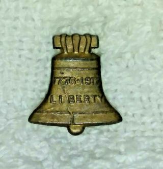 Vintage Cracker Jack Metal Liberty Bell Button Prize