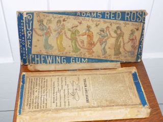 Adams Red Rose Chewing Gum Cardboard Box 1886