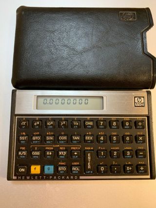 Hewlett Packard Hp Vintage Scientific Calculator 11c With Cover