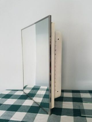 Vintage Recessed Metal Medicine Cabinet with Mirror and Glass Shelves 3
