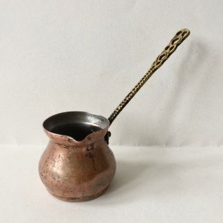 Vintage Small Copper Turkish Coffee Pot Bass Long Handle