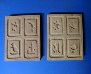 Vintage German Black Forest Carved Wood Springerle Cookie Stamp Press Molds 2