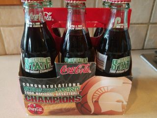2000 Michigan State University National Champs Coca - Cola 6 Pack Sparty