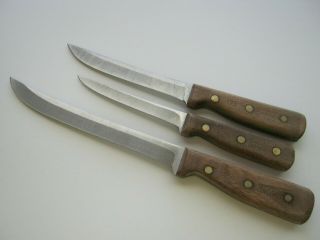 3 Vintage Chicago Cutlery Knives 66s,  62s & 61s Usa