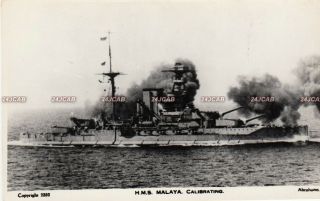 Photograph Royal Navy.  Hms " Malaya " Battleship.  Calibrating.  C 1917