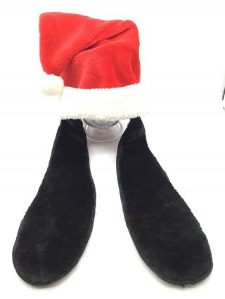 Disney Parks Goofy Ears Plush Santa Hat Christmas Euc Red Adult Size