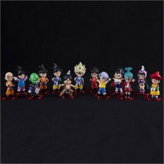 8cm Dragon Ball Family Son Goku Vegeta Statue Pvc 13pcs Little Figure Model Doll
