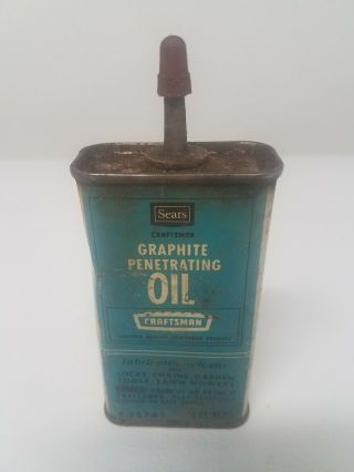 Sears Graphite Penetrating Oil Vintage Handy Oiler Household Oil Tin Can