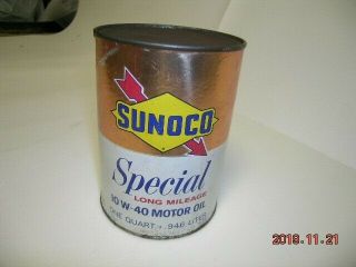 Sunoco Special Long Milage Quart Motor Oil Can