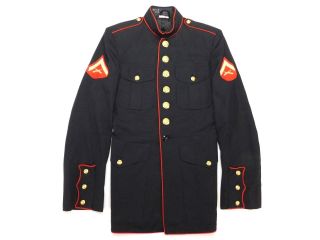 Vintage Usmc Us Marine Dress Blue Service Jacket Coat Military Uniform 38 Long