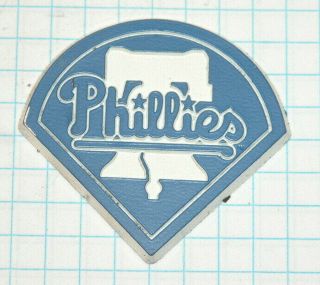 Vintage Blue White Philadelphia Phillies Team Logo Rubber Refrigerator Magnet 3