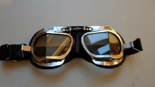 Vintage Halcyon Goggles Motorcycle Aviator Classic Car Racing Bs 4110 Vgc