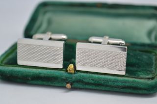Vintage Art Deco Sterling Silver Cufflinks Diamond Cut Carrs Of Sheffield B494