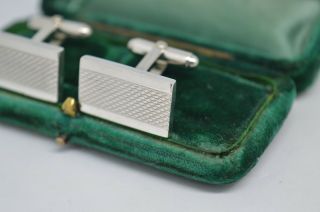 Vintage Art Deco Sterling Silver cufflinks Diamond cut Carrs of Sheffield B494 2
