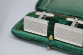 Vintage Art Deco Sterling Silver cufflinks Diamond cut Carrs of Sheffield B494 3