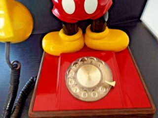 VTG 1976 MICKEY MOUSE ROTARY DIAL TELEPHONE Phone Figure Walt Disney 3