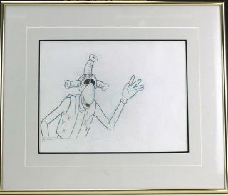 Pencil Animation Cel Drawing Of Edsel From 1980 Film Heavy Metal Nr 777