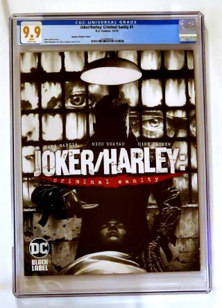 Joker/harley: Criminal Sanity 1 Mico Suayan Variant Cover Cgc 9.  9