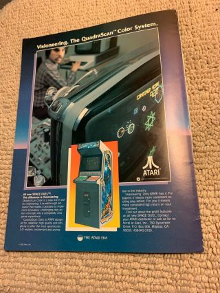 11 - 8 1/4” Space Duel Atari Arcade Video Game Flyer