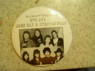Bto John Kay Steppenwolf Rock And Roll Memorabilla Concert Prromo Button Pin