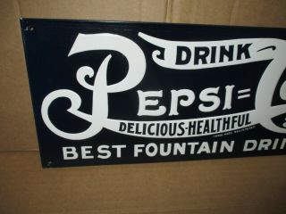 PEPSI - COLA Drink 5c - DELICIOUS HEALTHFUL Fountain & Gas Station SCREEN DOOR SIGN 3