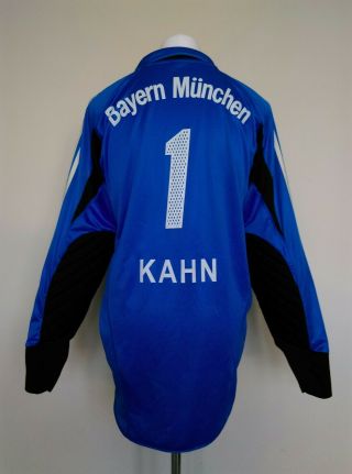 Vintage Bayern Munich 1 Kahn Goalkeeper Football Shirt Jersey Adidas Large L