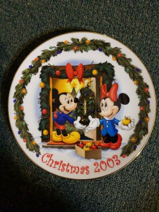 Mickey Mouse Home For The Holidays Disney Christmas 2003 Collectable Plate