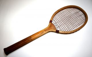 Vintage/antique Wooden Tennis Racket Unique,  Convex Wedge C 1905 - 1910
