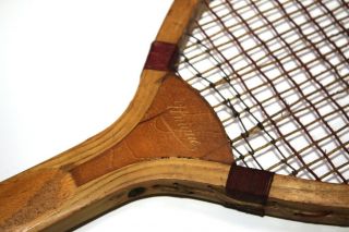 Vintage/antique wooden tennis racket Unique,  convex wedge c 1905 - 1910 2