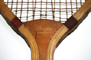 Vintage/antique wooden tennis racket Unique,  convex wedge c 1905 - 1910 3