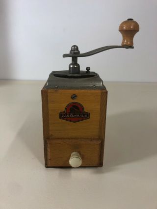 Vintage German Zassenhaus Wooden Coffee Grinder Hand Crank Origional 100