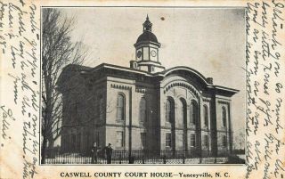 Yanceyville North Carolina Caswell County Court House 1908 Postcard
