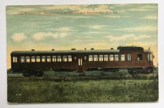 1913 Pa Postcard Erie Gas Electric Car Railroad Rr Railcar General Electric Co