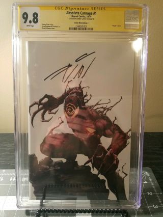 Absolute Carnage 1 Comic Variant C Cgc 9.  8 Ss Signed By Donny Cates