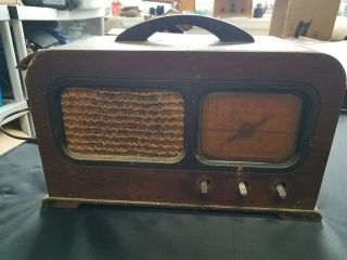 Philco Police Band/Broadcast Vintage Tube Radio in Wooden Case Parts/Repair USA 2