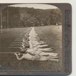 Skirmish Line Drill Of Cadets West Point Ny Underwood Stereoview C1900