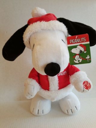 Peanuts Christmas Dancing Santa Snoopy Has Piano Music Playing " Linus And Lucy "