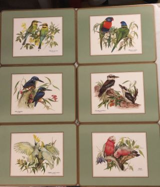 Pimpernel Exotic Birds 12” X 9” Set 6 Placemats Made In England