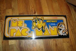 Bally Midway Ms Pac Man Header Marquee Arcade Machine