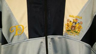 Halifax Rugby League 1980s Blue Track Suit Top Jacket Vintage Retro Made England 2