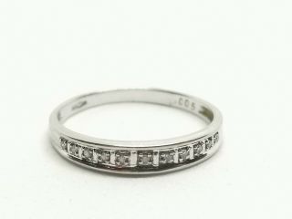 Fantastic Pretty Vintage Ladies 9ct White Gold Diamond Eternity Ring - Size P1/2