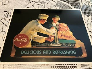 Vintage 1989 Coca - Cola Delicious And Refreshing Metal Tin Sign 16 " W X 12 " T