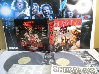 Scorpions World Wide Live 2 - Lp Vinyl Japan Toshiba Emi Ems - 67178/9 Obi Poster /