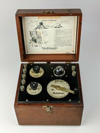 Westinghouse Aeriola Sr One Tube Radio Receiver Wd - 11 Brass Base Tip Rca 1920s