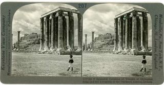 Greece Athens Temple Of Olympian Zeus Columns Stereoview 17120 207 21115